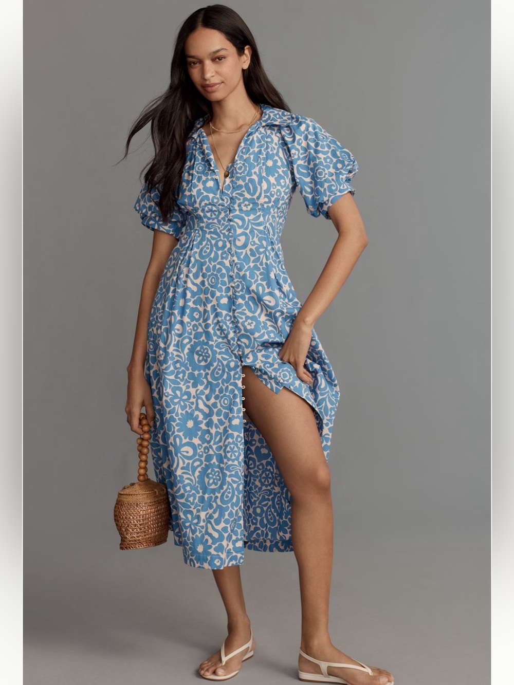 Anthropologie English Factory Short-Sleeve A-Line Midi
Shirt Dress